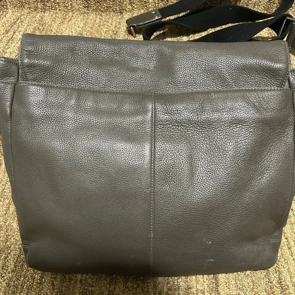 Coach Gray Leather Messenger Bag
